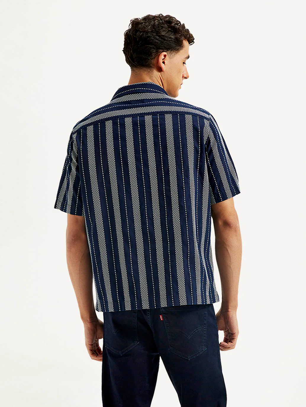 Men's Resort Collar Striped Loose Fit Shirt - Image 3