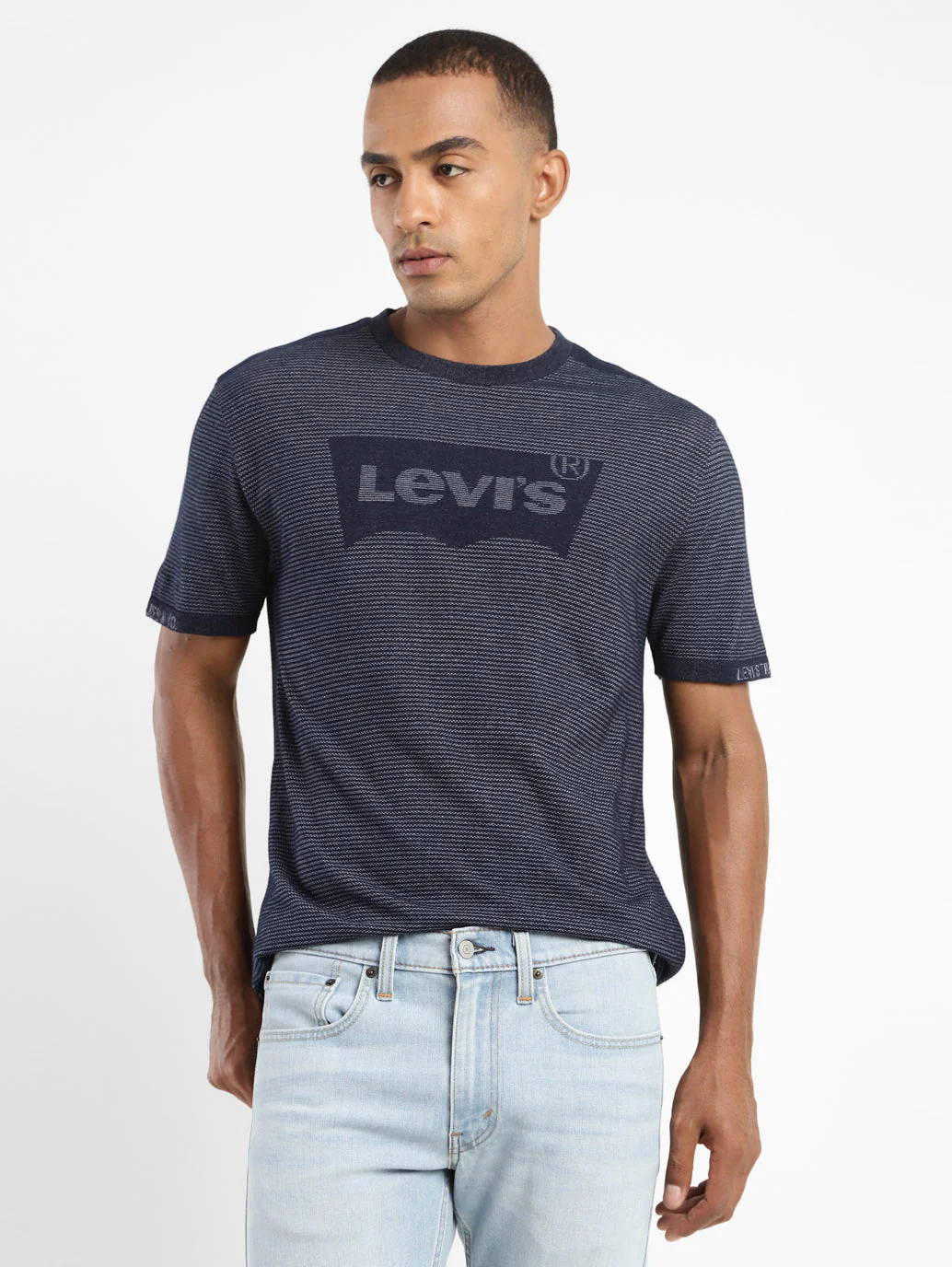 Men's Striped Round Neck T-shirt - Image 2