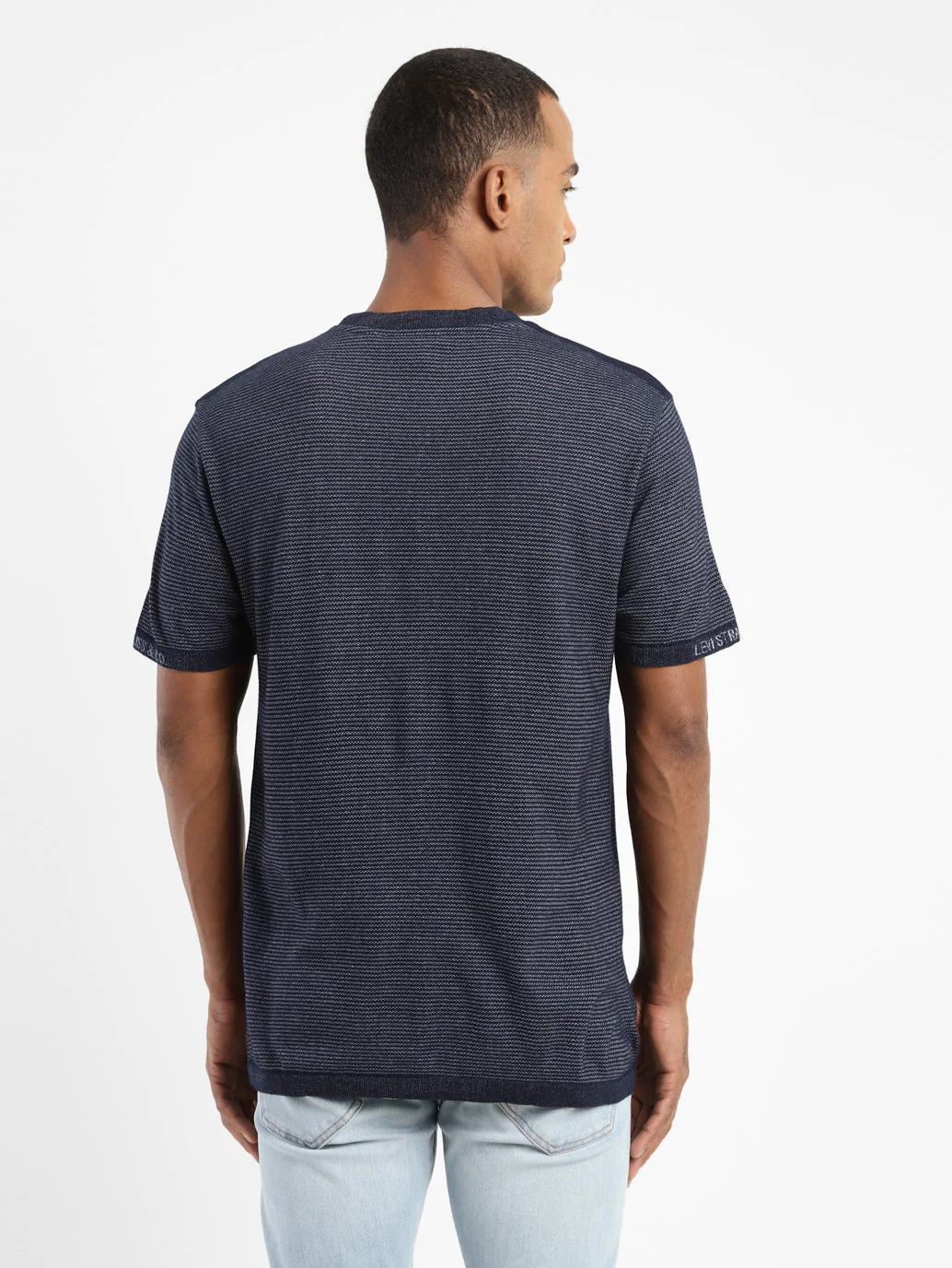 Men's Striped Round Neck T-shirt - Image 3