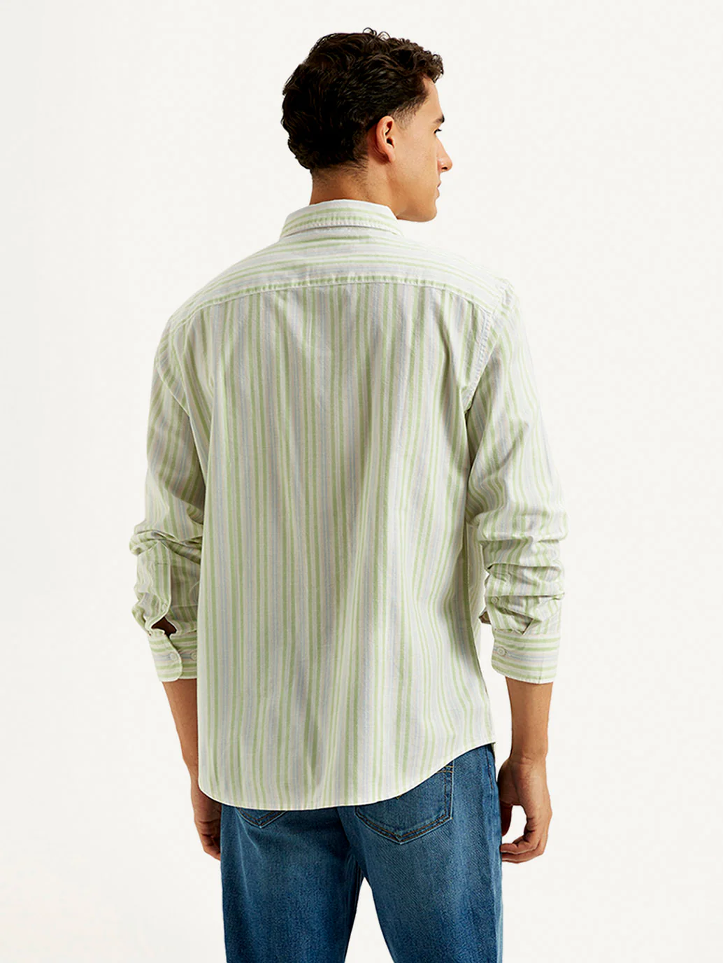 Men's Striped Slim Fit Oxford Shirt - Image 3