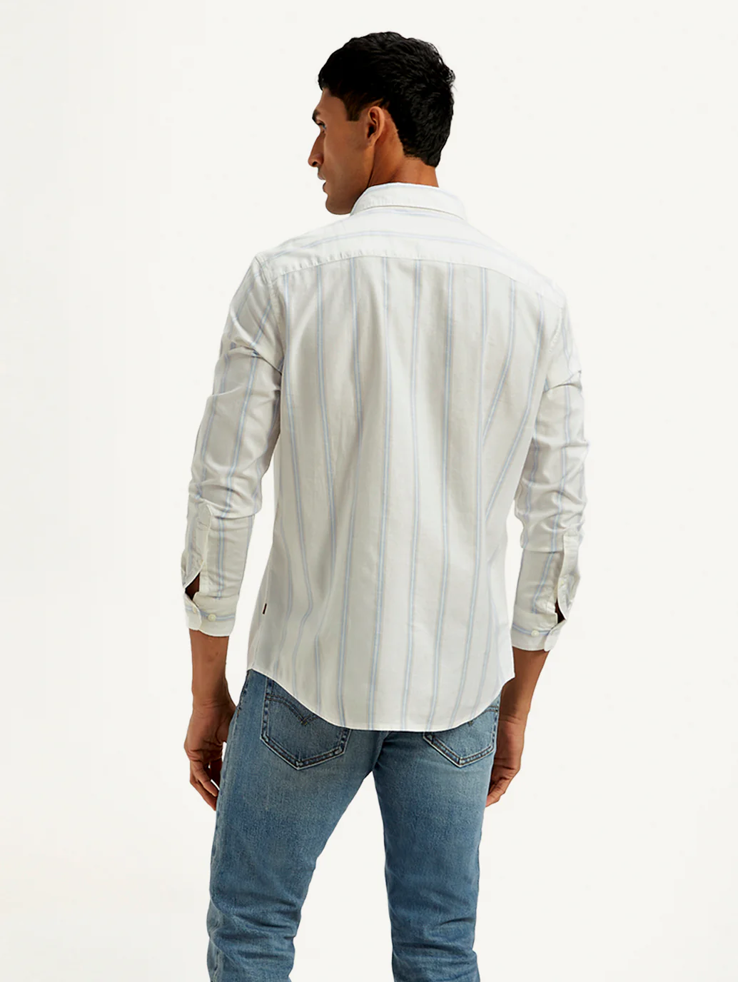 Men's Striped Slim Fit Oxford Shirt - Image 3