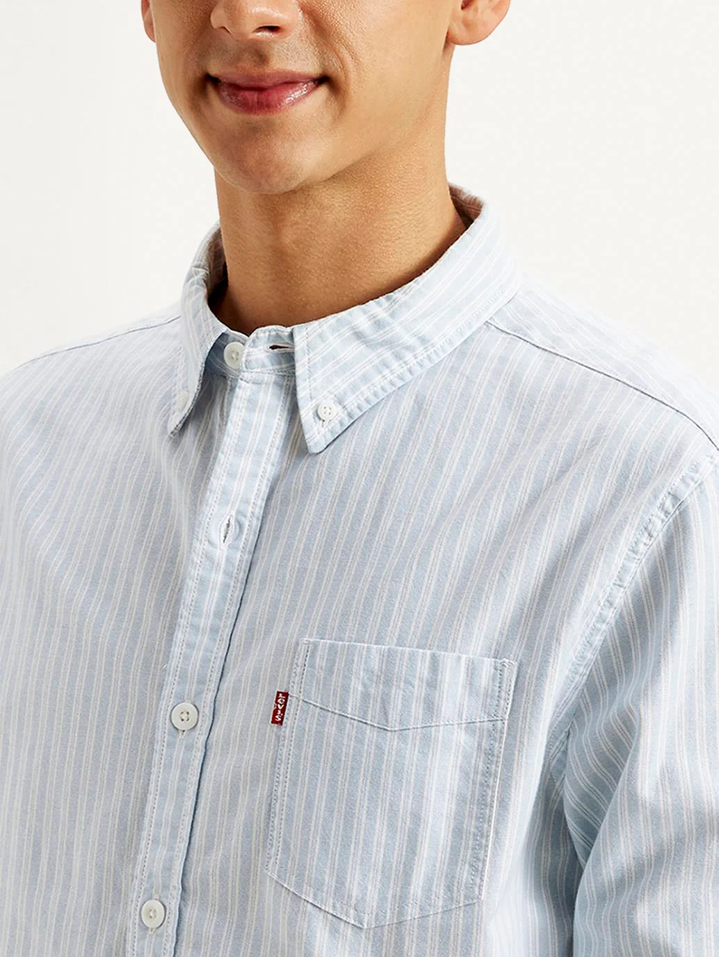 Men's Striped Slim Fit Oxford Shirt - Image 4