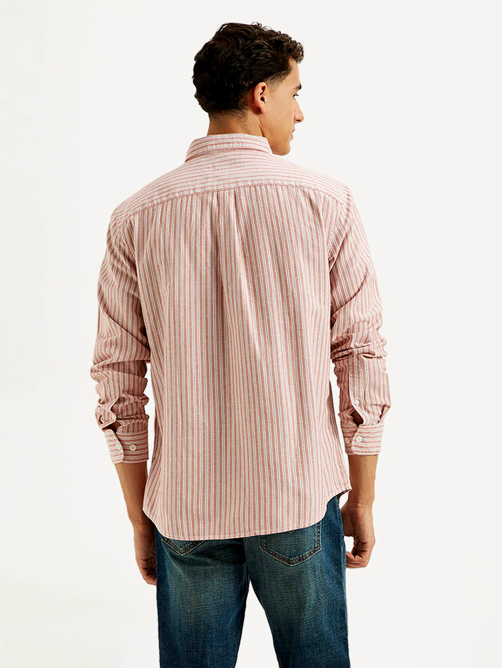 Men's Striped Slim Fit Oxford Shirt - Image 3