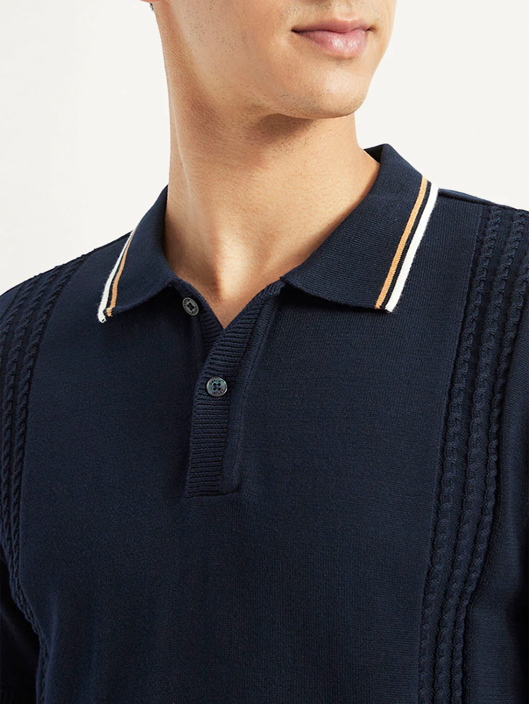 Men's Striped Slim Fit Polo T-Shirt - Image 2