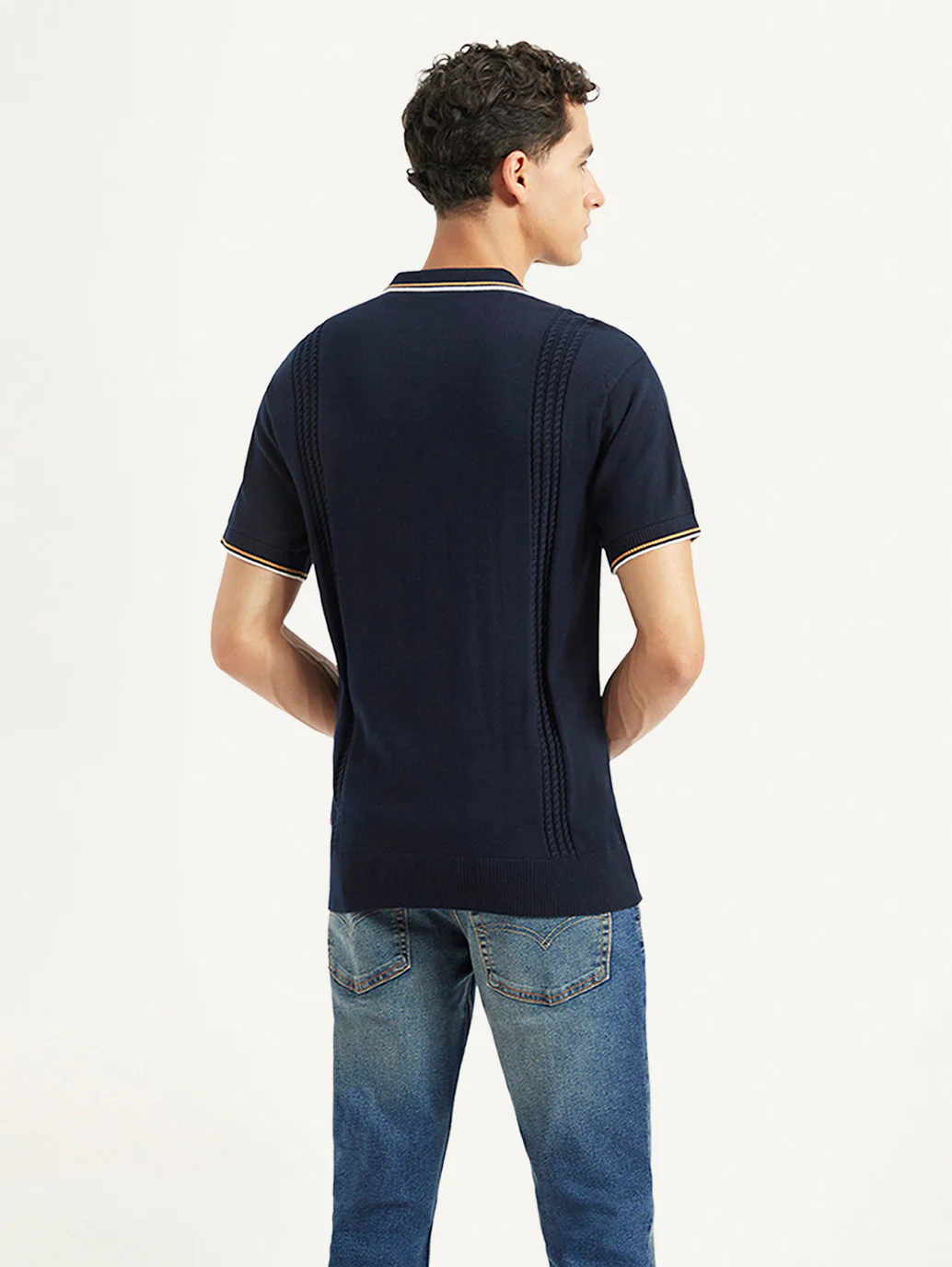Men's Striped Slim Fit Polo T-Shirt - Image 5