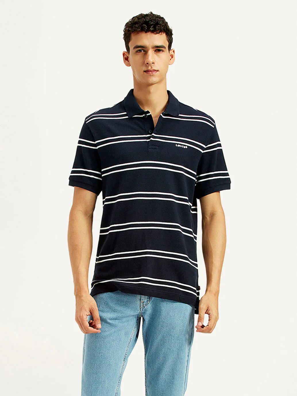 Men's Striped Slim Fit Polo T-shirt