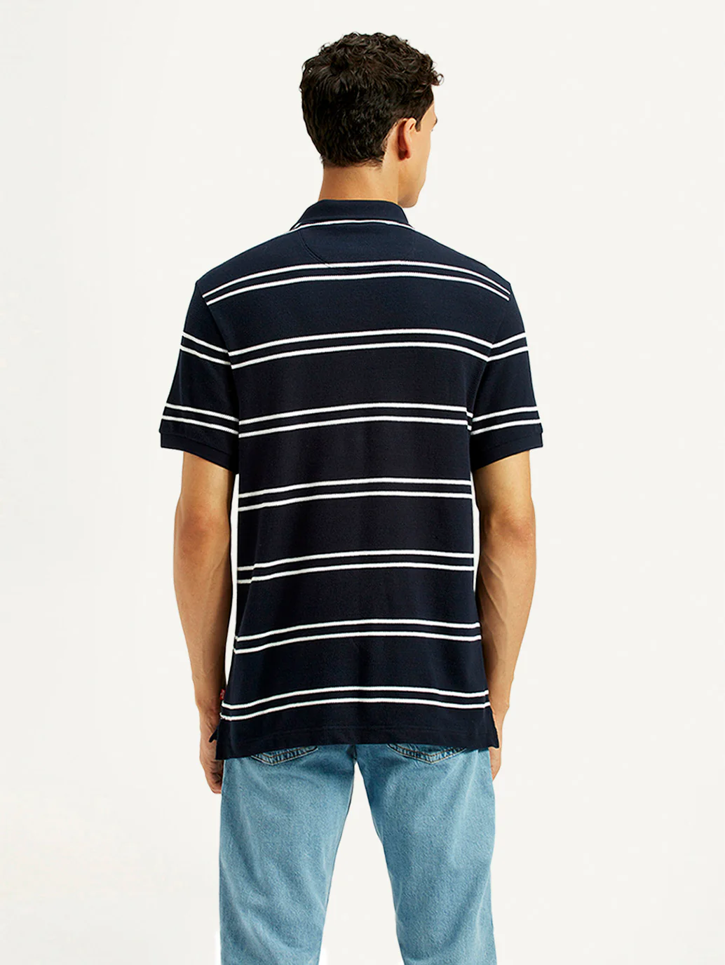 Men's Striped Slim Fit Polo T-shirt - Image 3