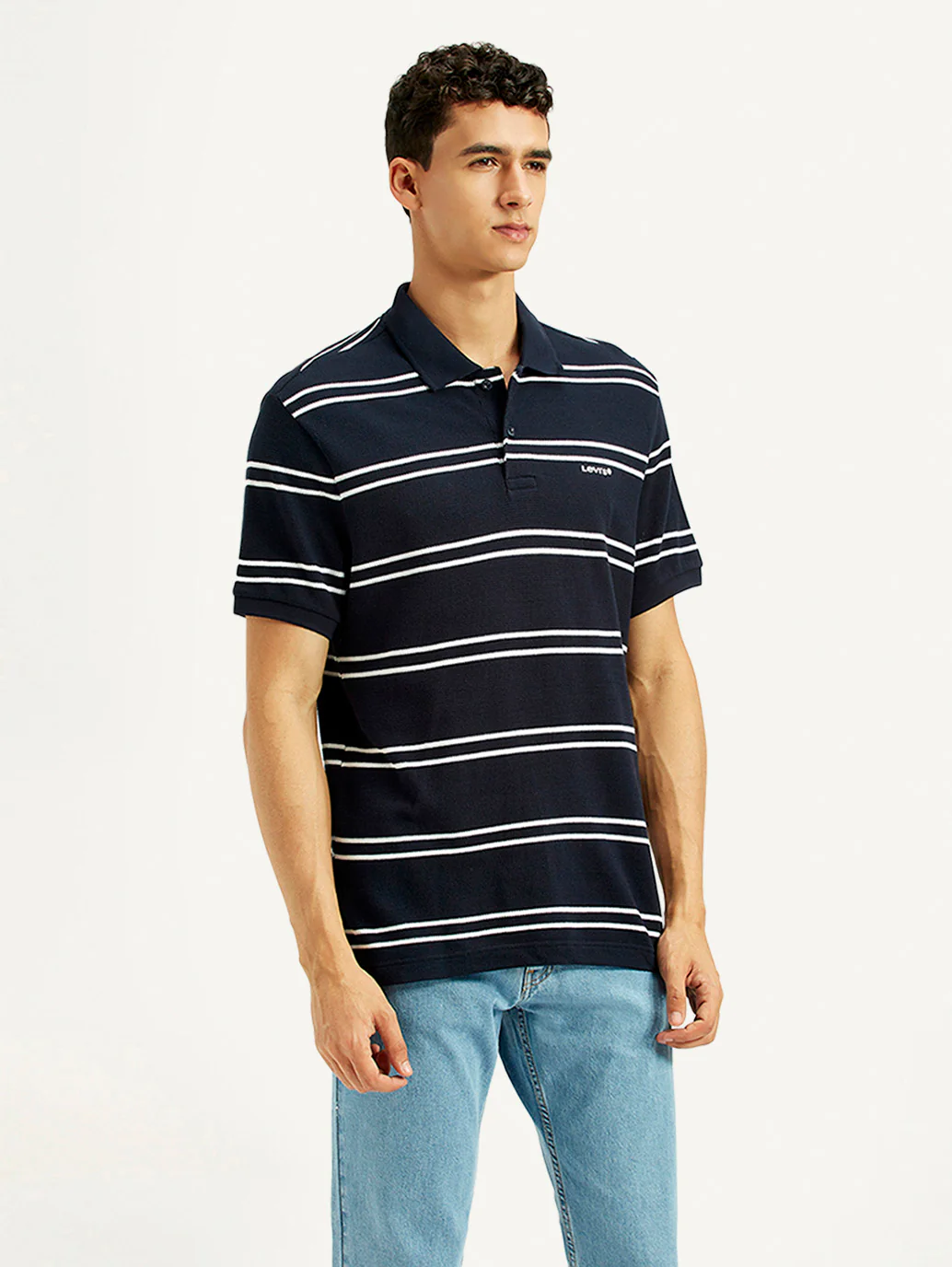 Men's Striped Slim Fit Polo T-shirt - Image 5