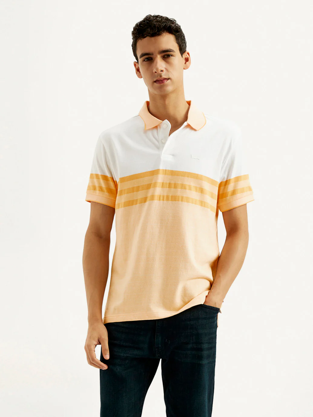 Men's Striped Slim Fit Polo T-shirt