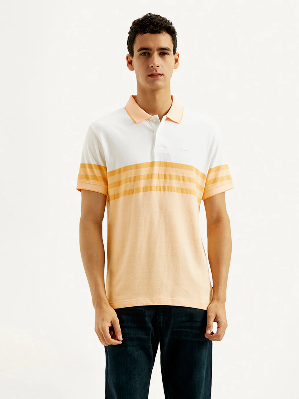 Men's Striped Slim Fit Polo T-shirt - Image 2