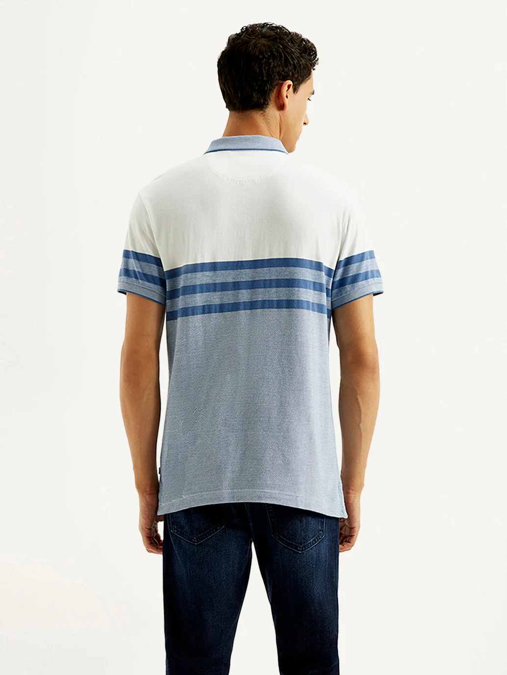 Men's Striped Slim Fit Polo T-shirt - Image 3