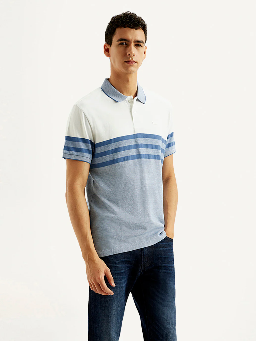 Men's Striped Slim Fit Polo T-shirt - Image 5