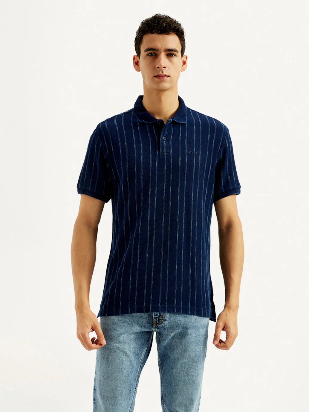 Men's Striped Slim Fit Polo T-shirt - Image 2