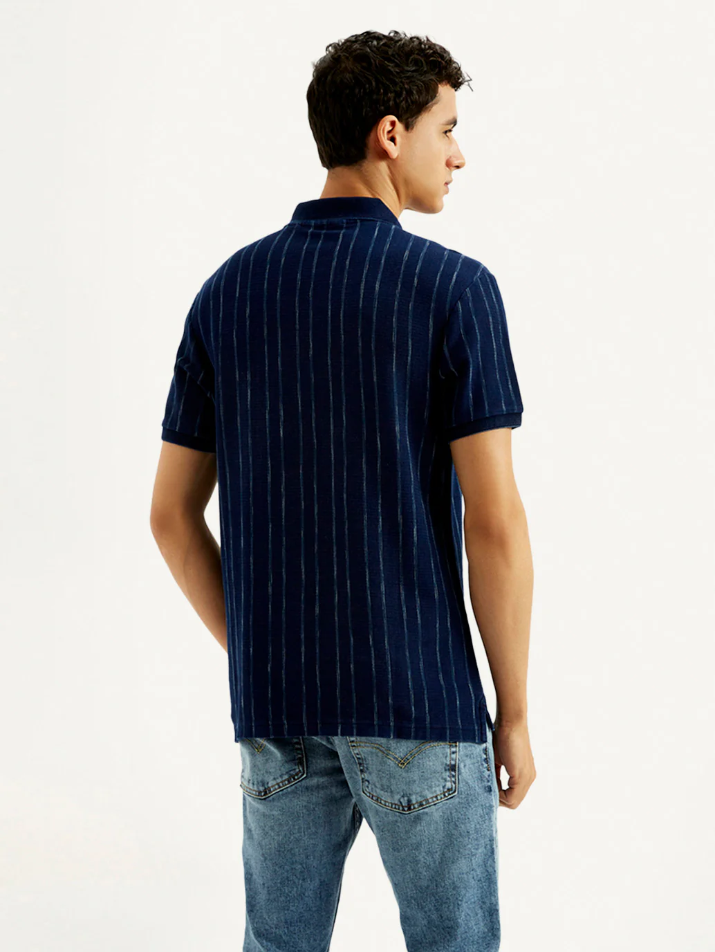 Men's Striped Slim Fit Polo T-shirt - Image 3