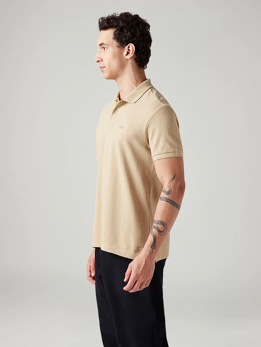 Men's Striped Slim Fit Polo T-Shirt - Image 4