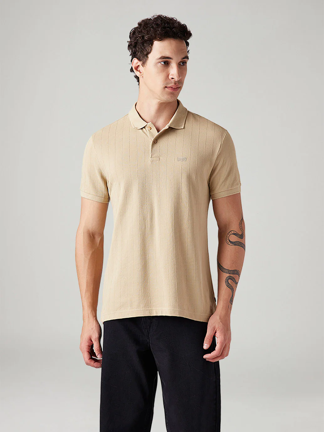 Men's Striped Slim Fit Polo T-Shirt - Image 5
