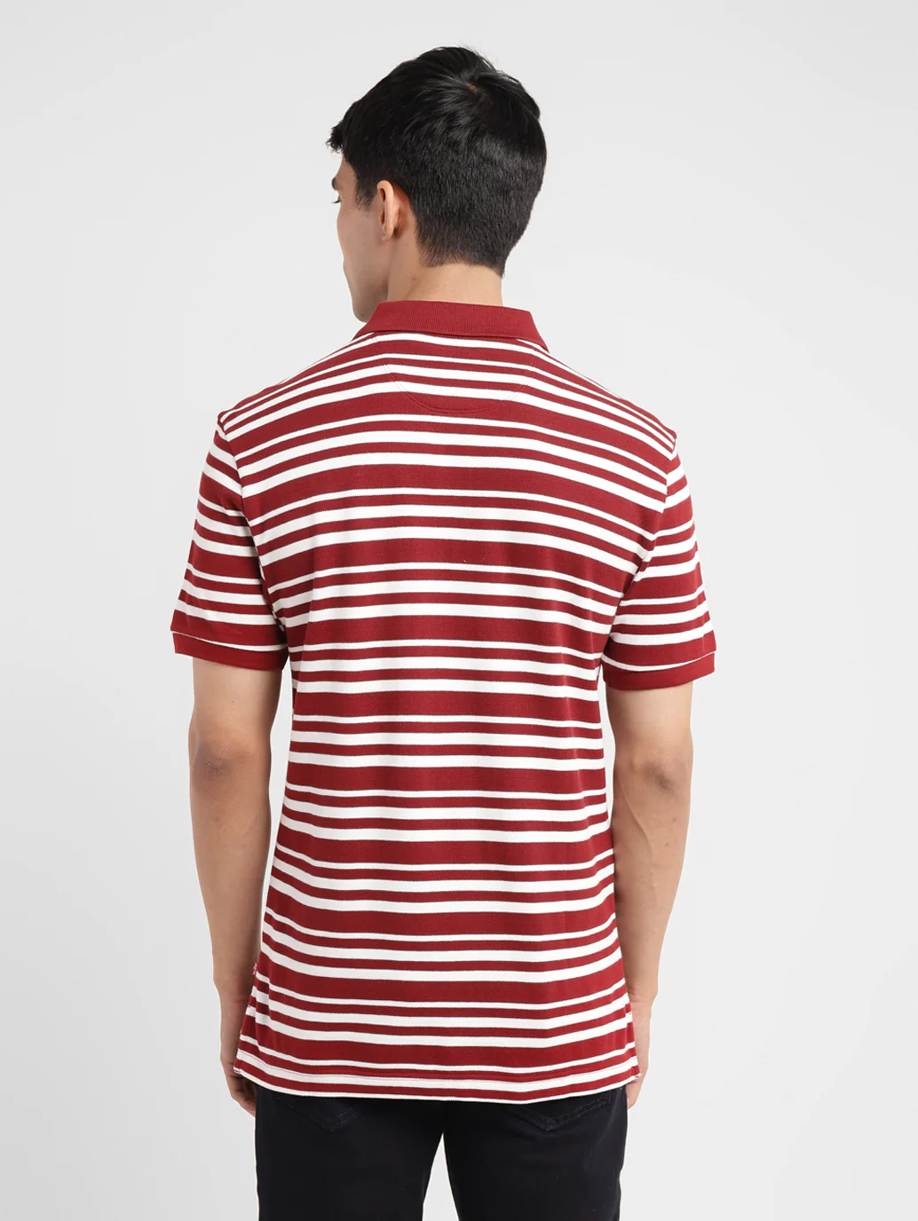 Men's Striped Slim Fit Polo T-shirt - Image 3