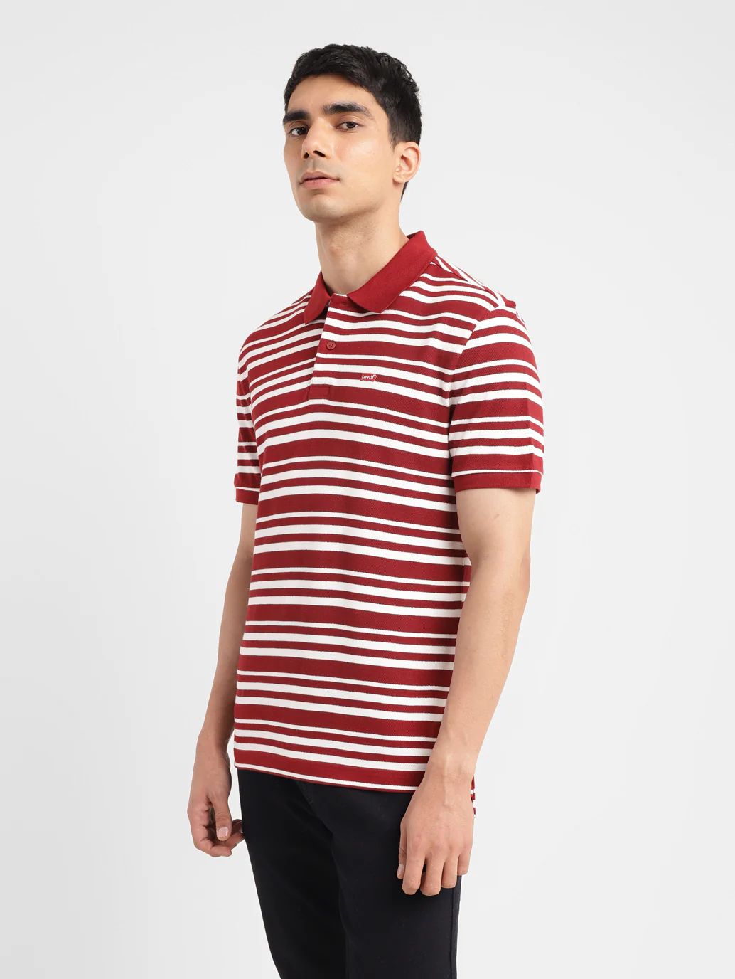 Men's Striped Slim Fit Polo T-shirt - Image 4