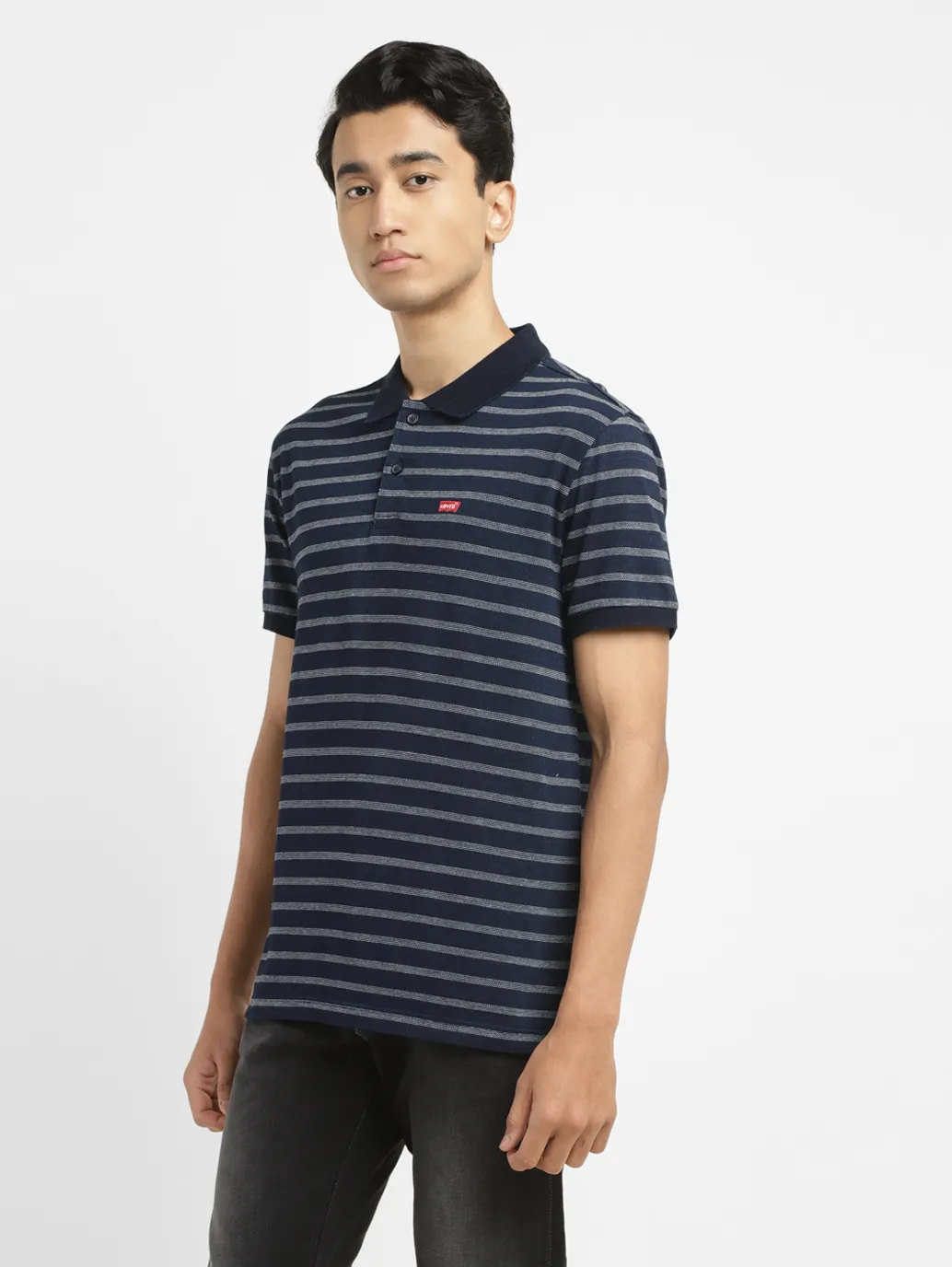 Men's Striped Slim Fit Polo T-shirt - Image 4