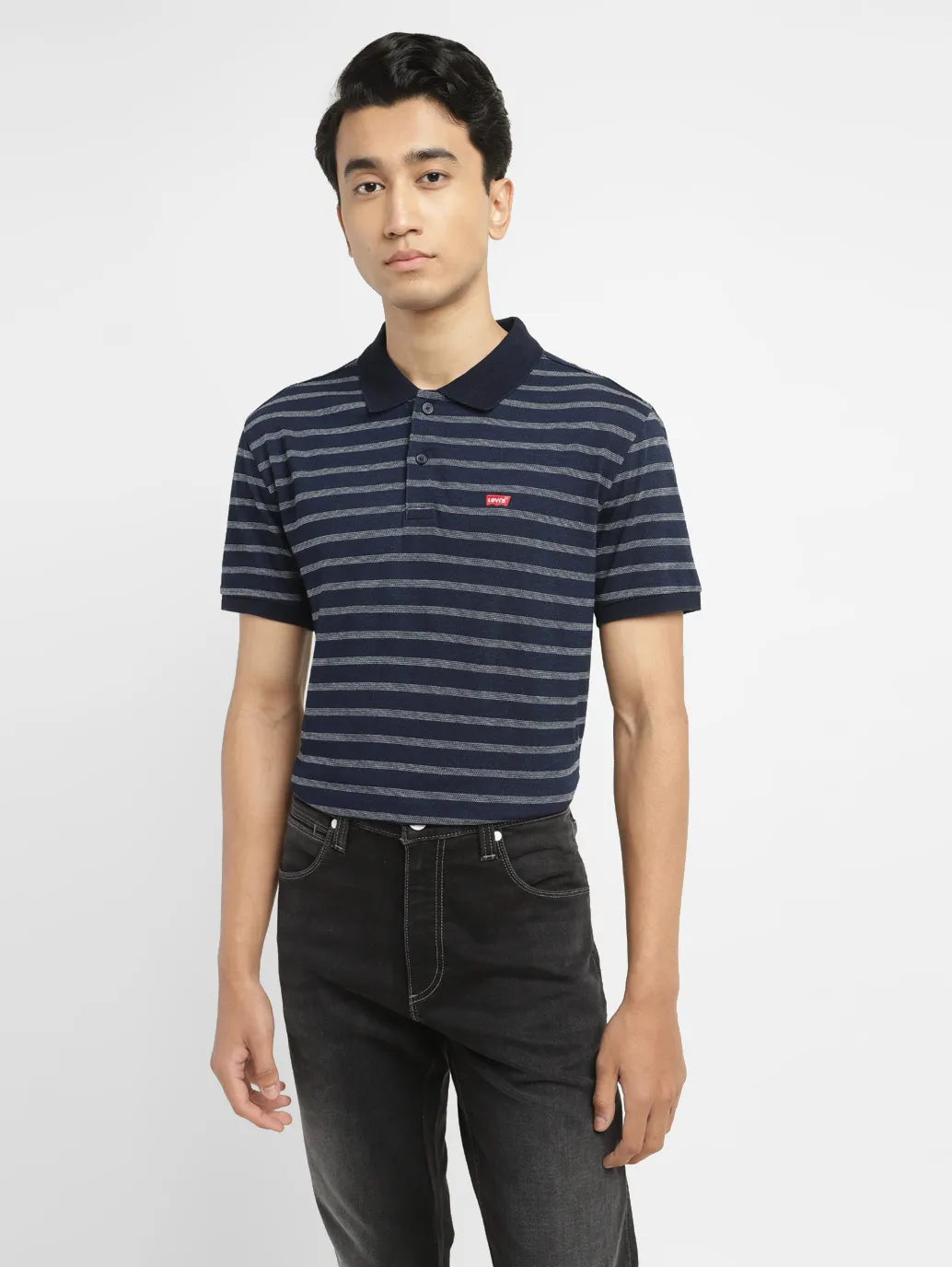 Men's Striped Slim Fit Polo T-shirt - Image 6