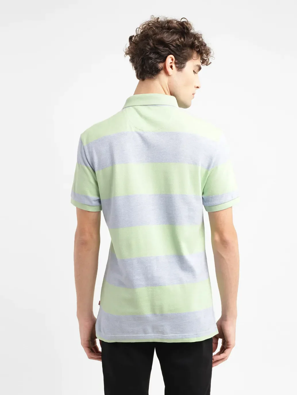 Men's Striped Slim Fit Polo T-shirt - Image 3