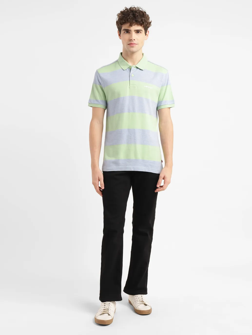 Men's Striped Slim Fit Polo T-shirt - Image 6