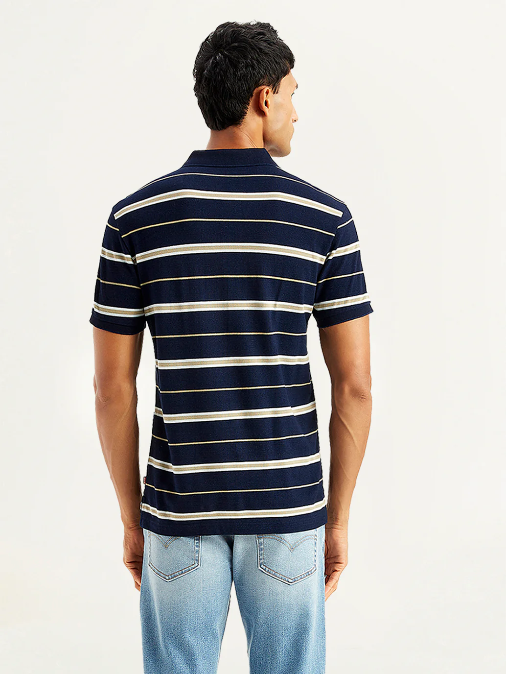 Men's Striped Slim Fit Polo T-Shirt - Image 3