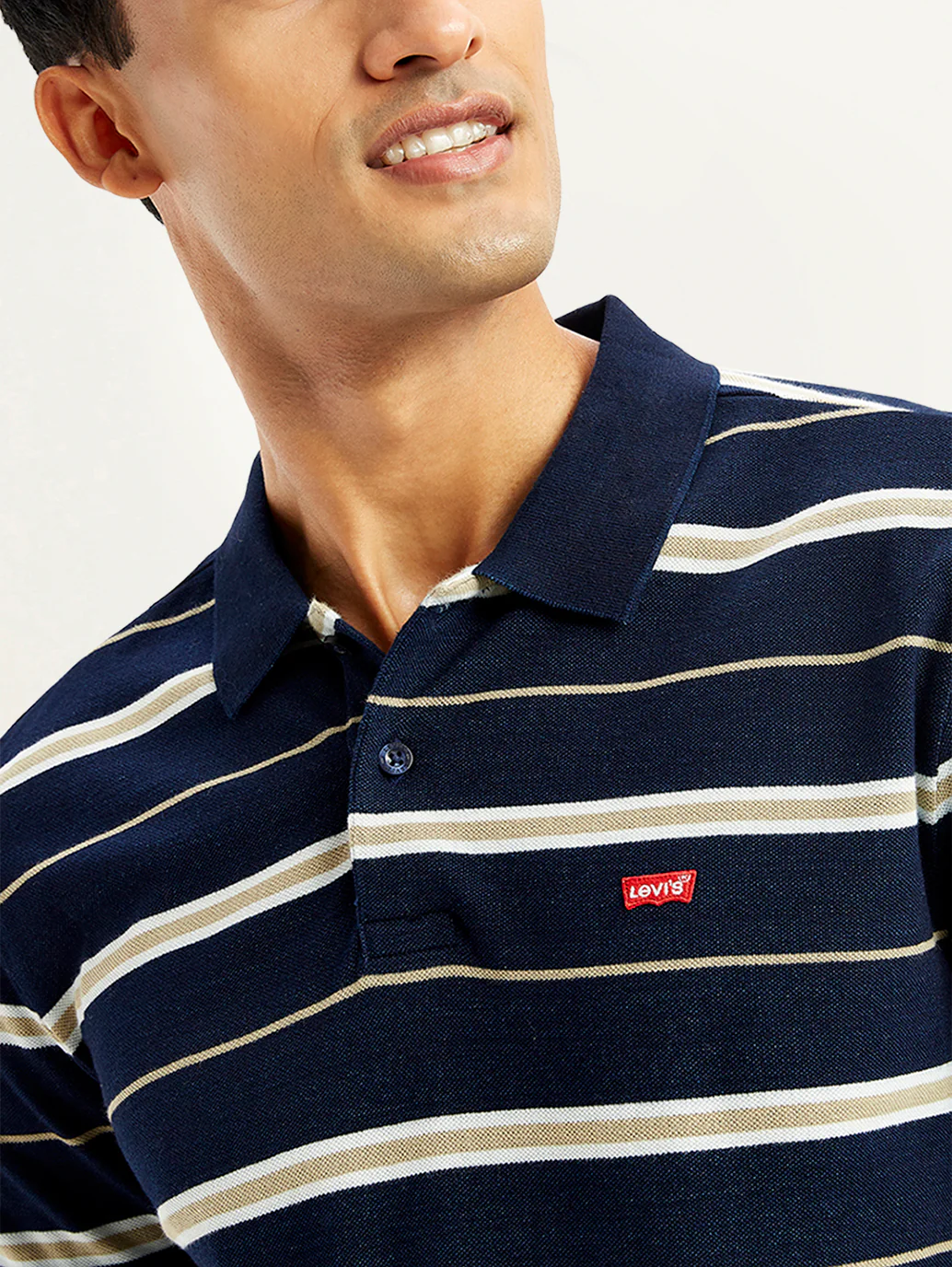 Men's Striped Slim Fit Polo T-Shirt - Image 4