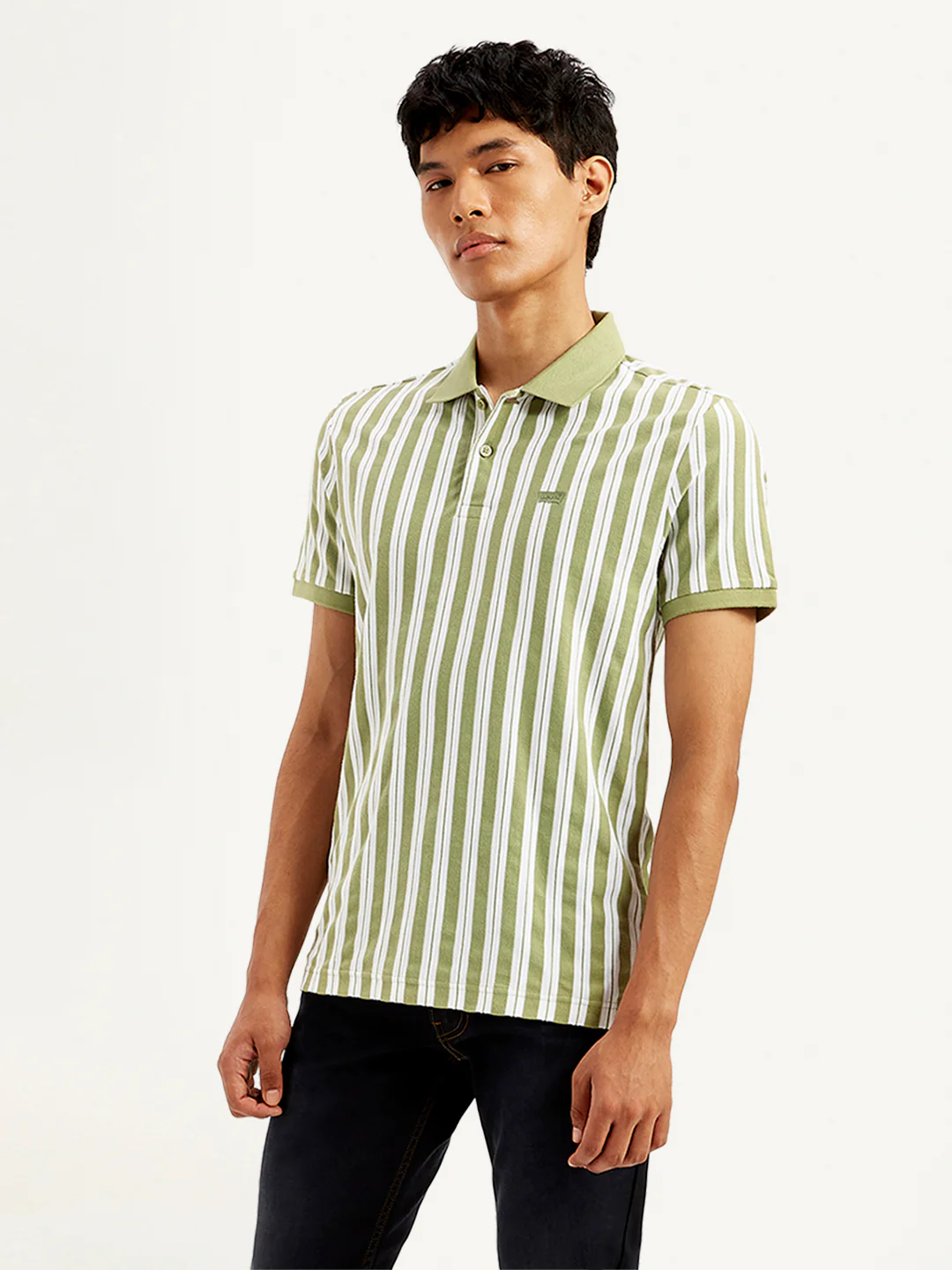 Men's Striped Slim Fit Polo T-Shirt - Image 2