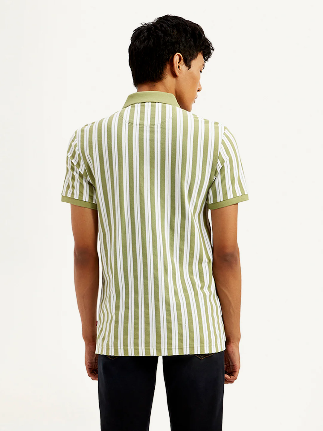 Men's Striped Slim Fit Polo T-Shirt - Image 3