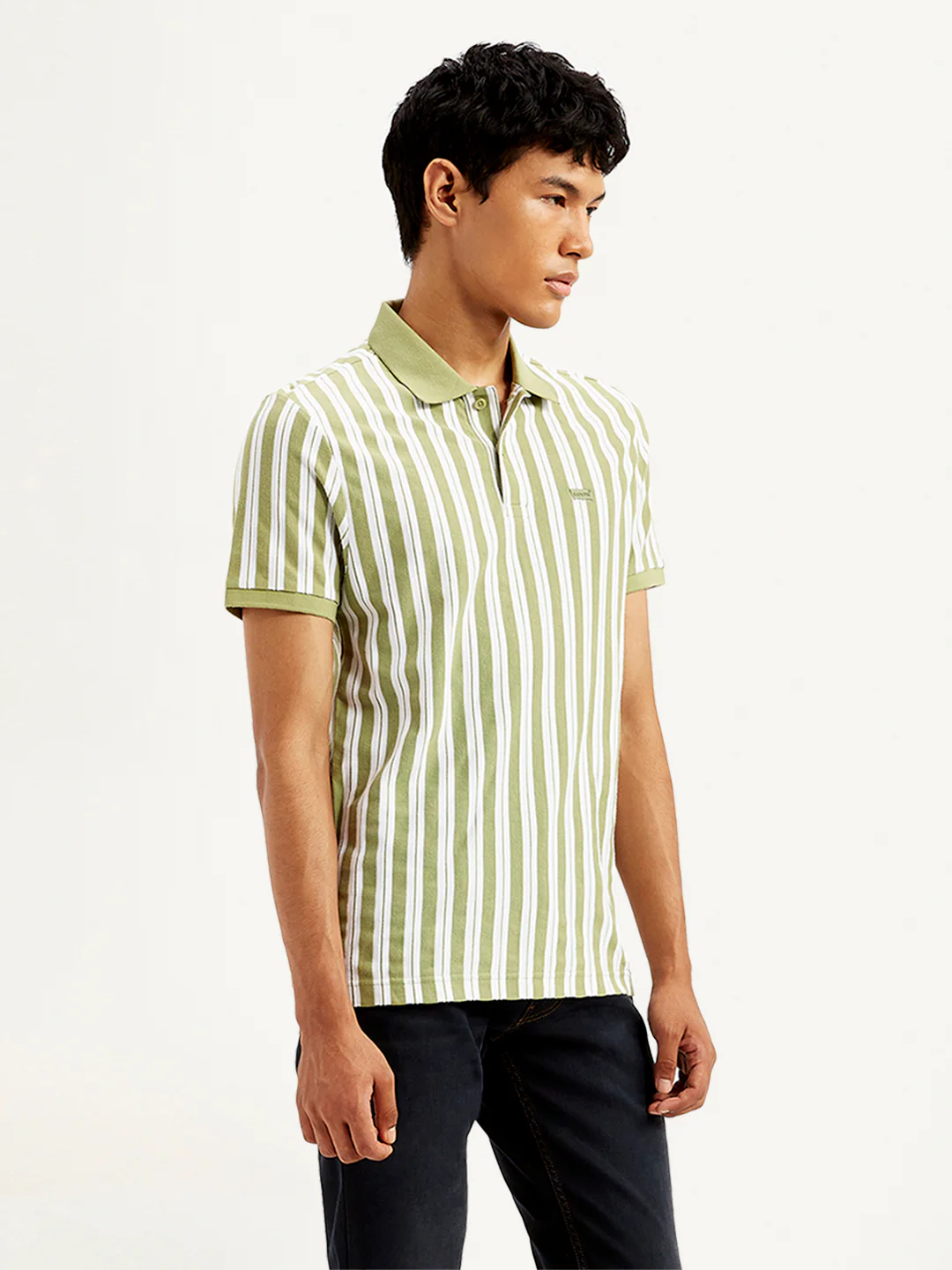 Men's Striped Slim Fit Polo T-Shirt - Image 4