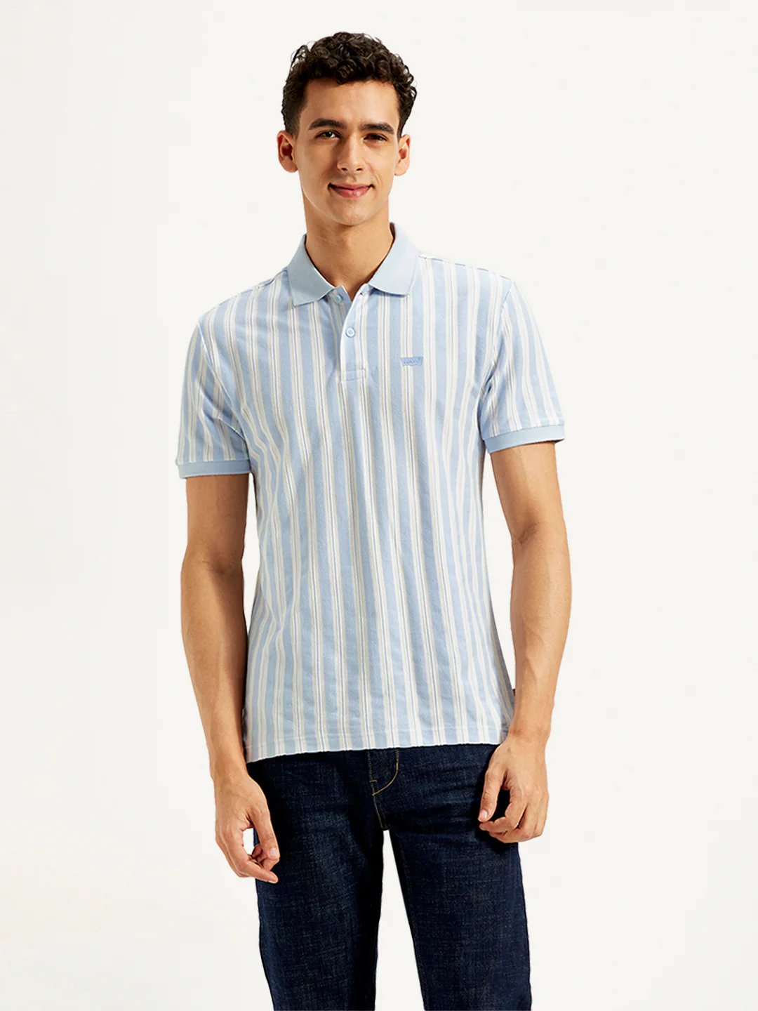 Men's Striped Slim Fit Polo T-Shirt - Image 2
