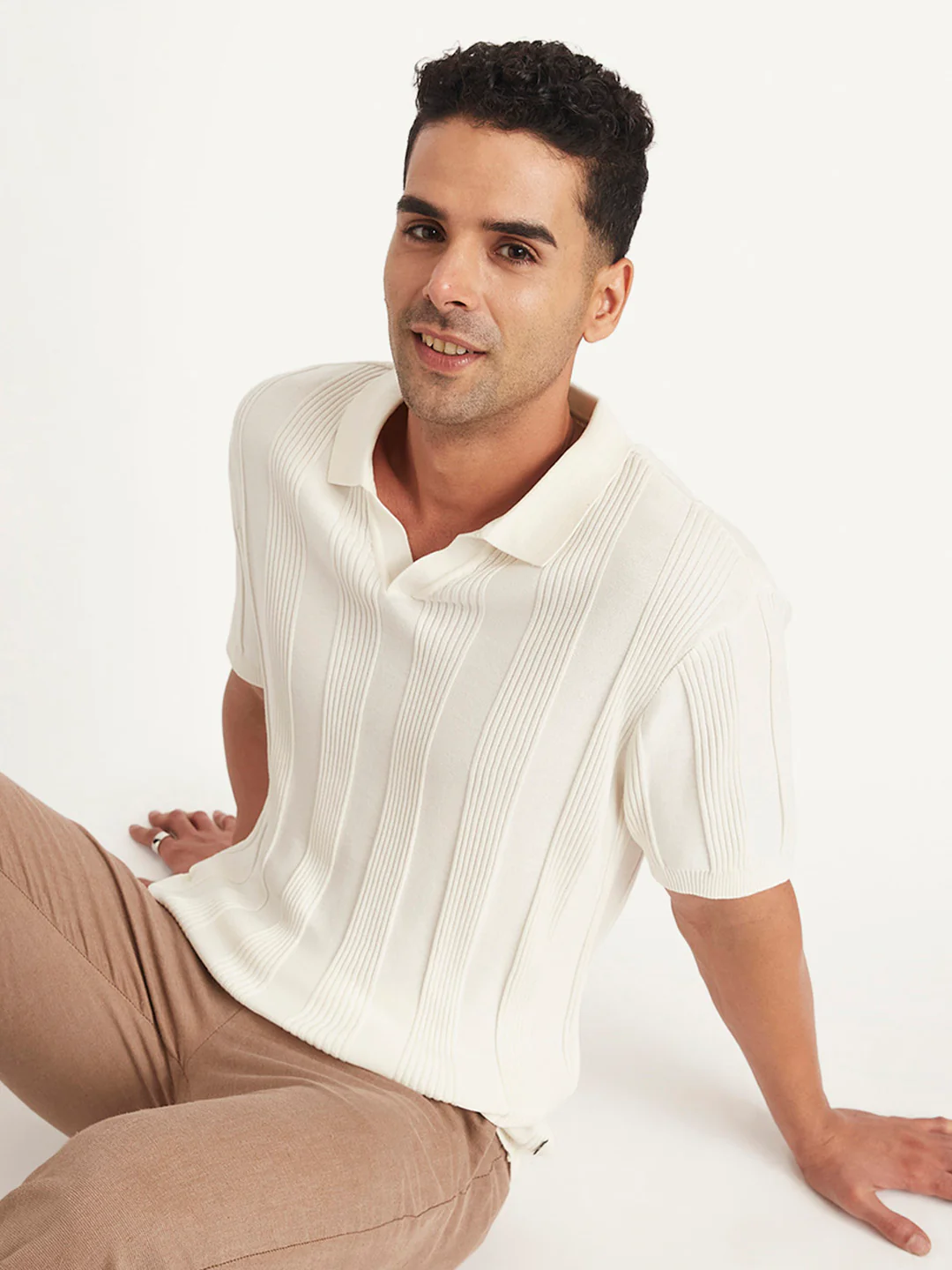 Men's Redloop Striped Slim Fit Polo T-Shirt
