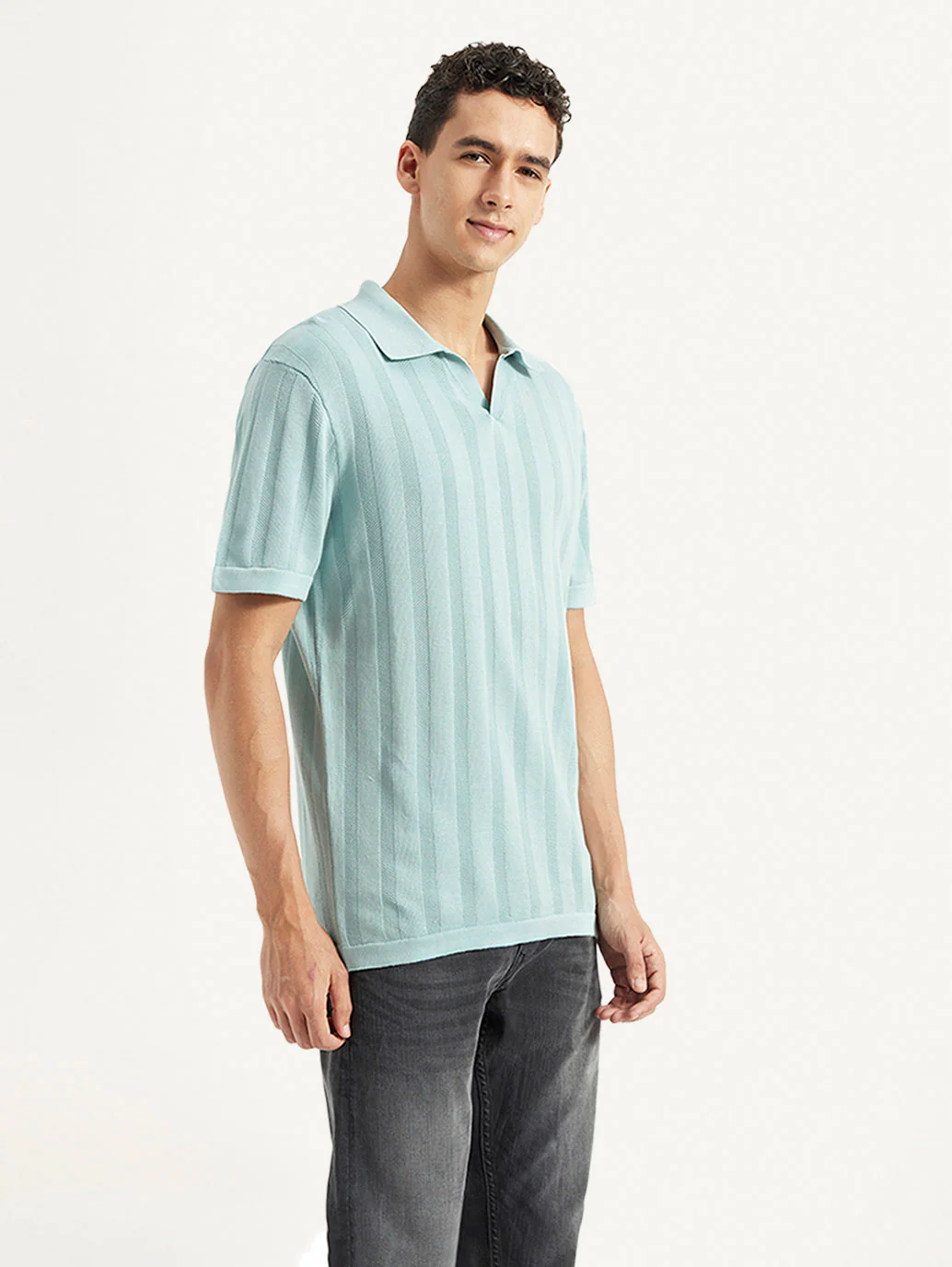 Men's Redloop Striped Slim Fit Polo T-shirt - Image 5