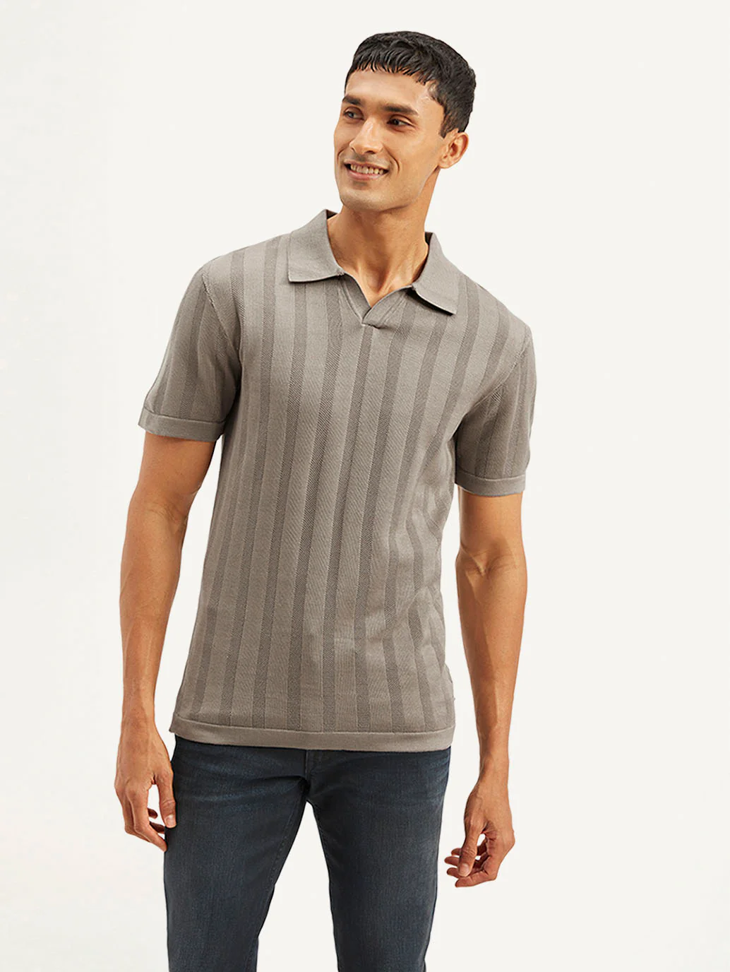Men's Redloop Striped Slim Fit Polo T-shirt - Image 2