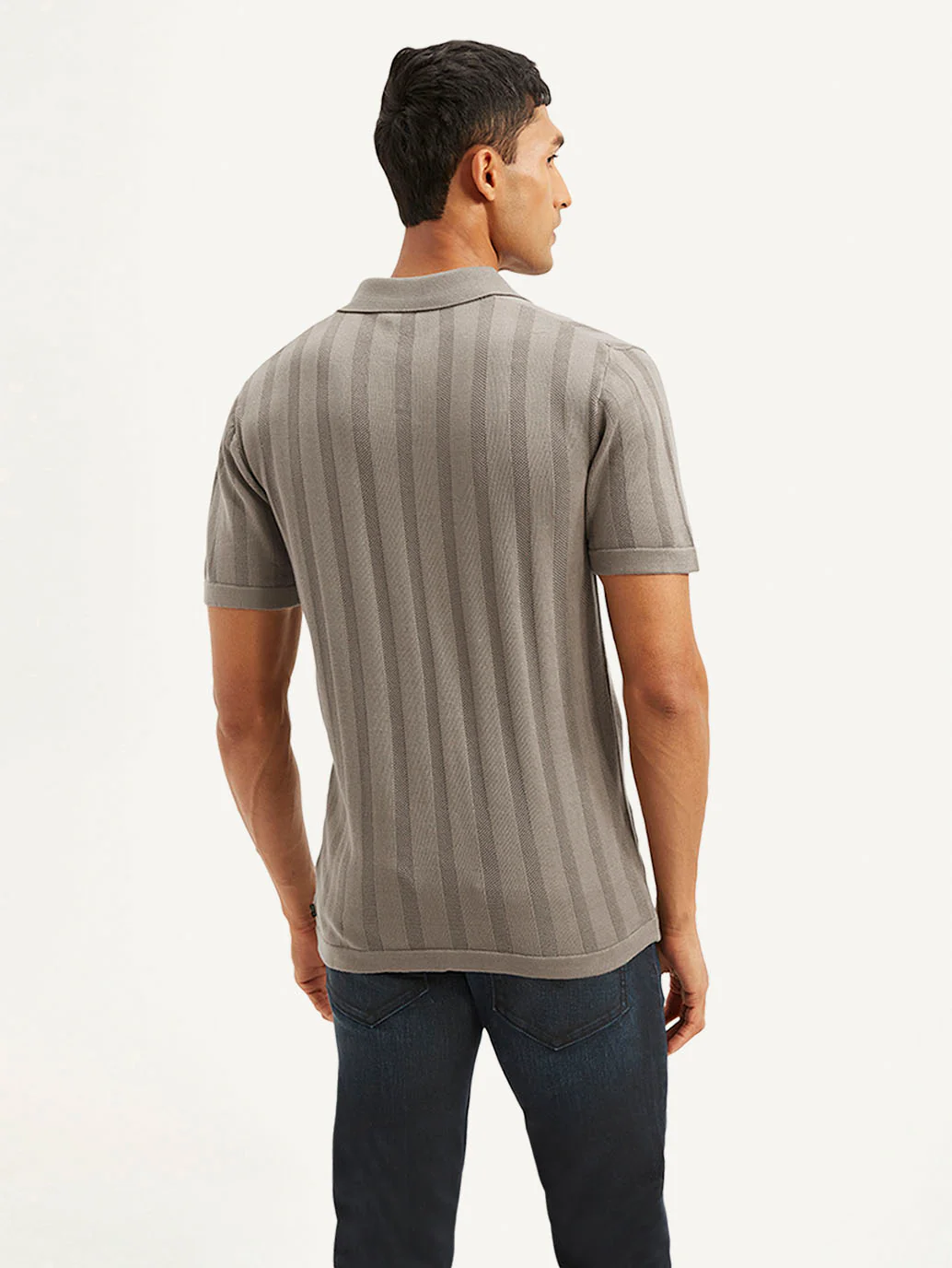 Men's Redloop Striped Slim Fit Polo T-shirt - Image 3