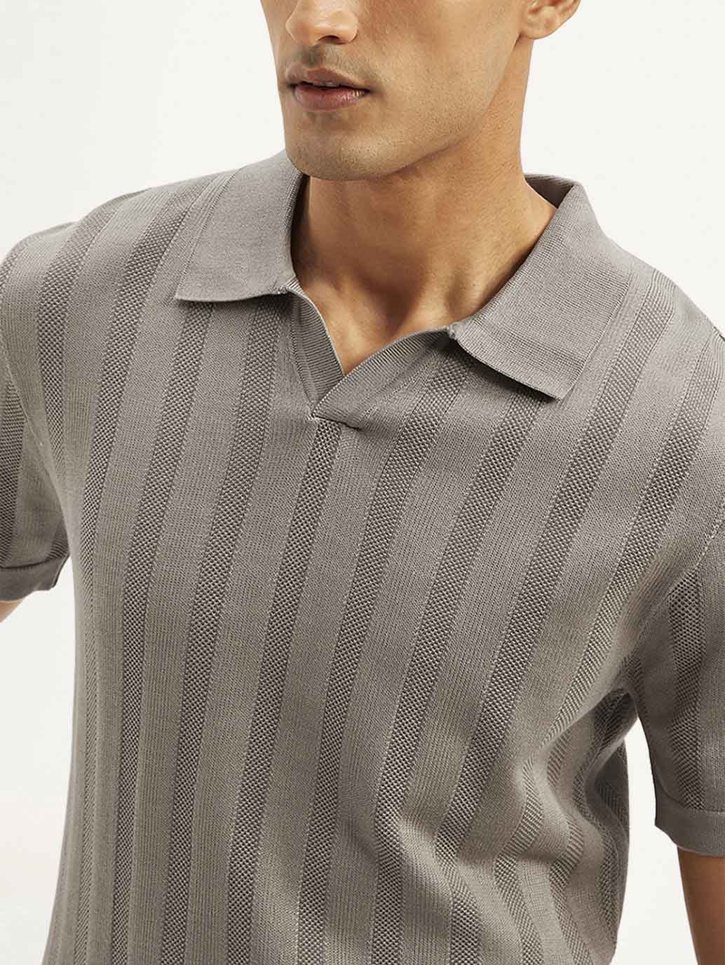Men's Redloop Striped Slim Fit Polo T-shirt - Image 4