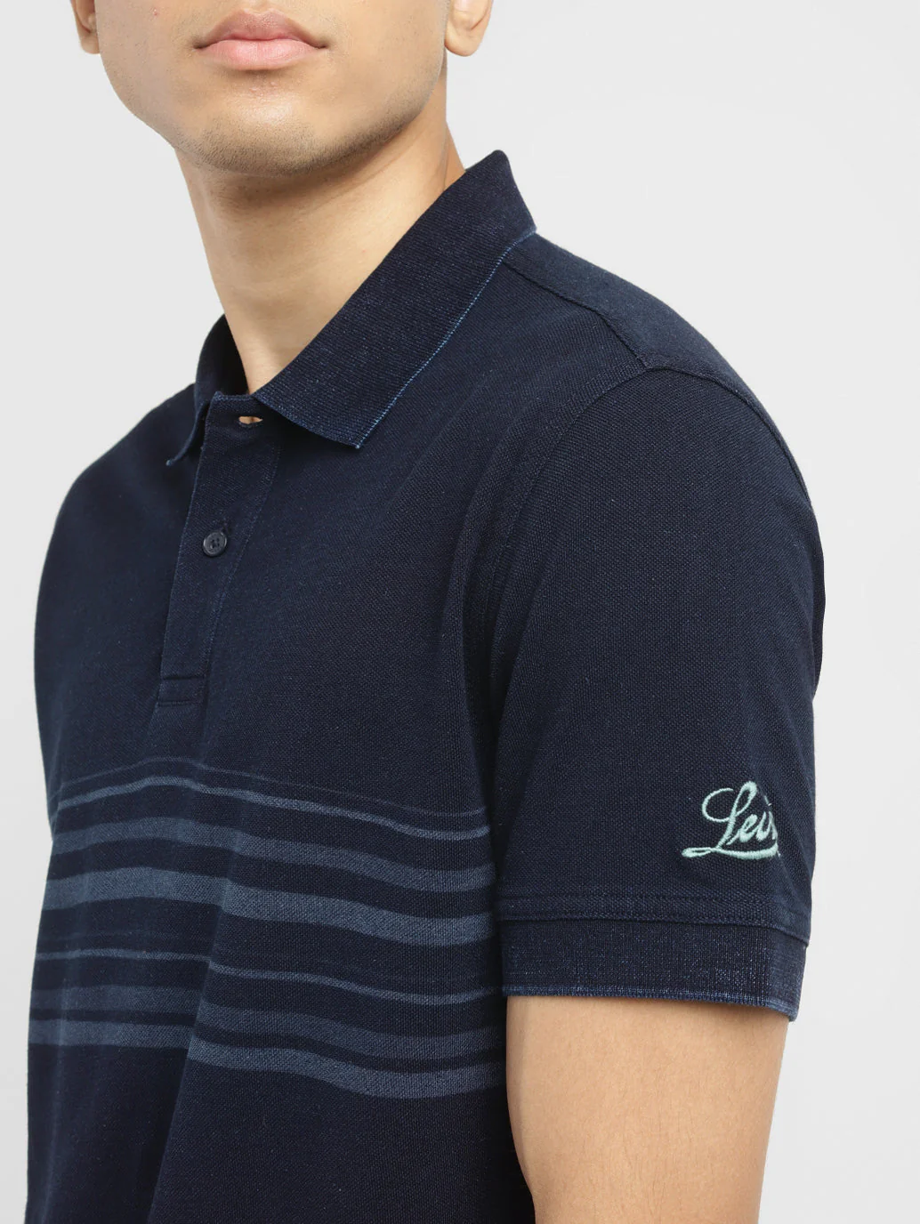 Men's Striped Slim Fit Polo T-shirt - Image 4