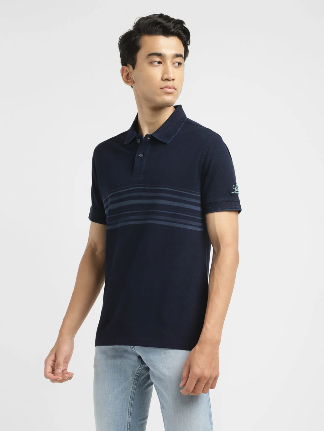 Men's Striped Slim Fit Polo T-shirt - Image 5