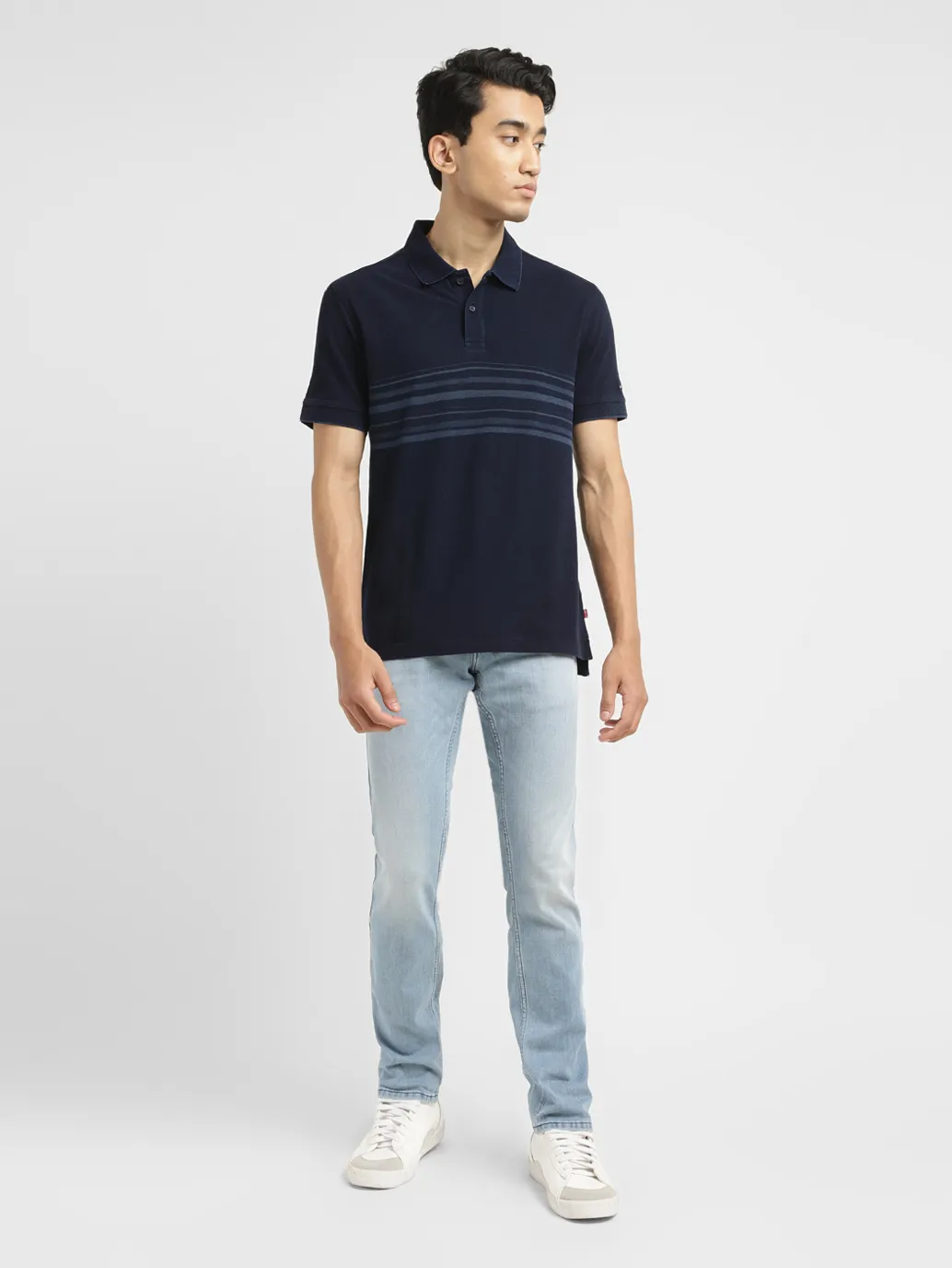 Men's Striped Slim Fit Polo T-shirt - Image 6
