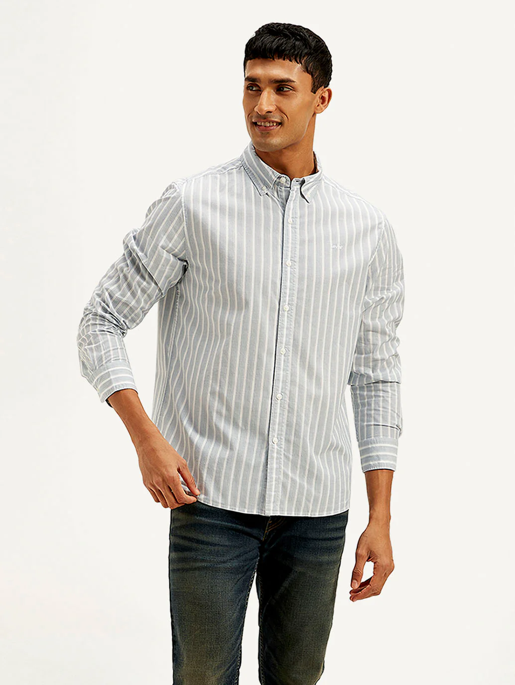 Men's Striped Slim Fit Shirt - Image 2
