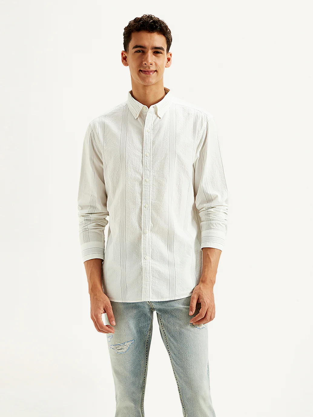 Men's Striped Slim Fit Shirt - Image 2