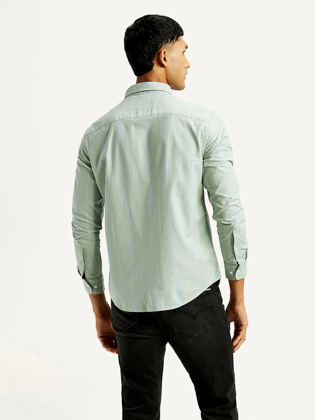 Men's Striped Slim Fit Oxford Shirt - Image 3