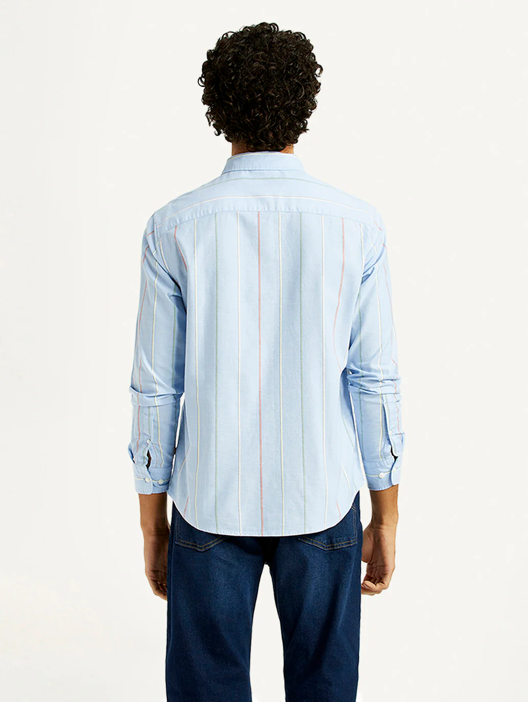 Men's Striped Slim Fit Oxford Shirt - Image 3
