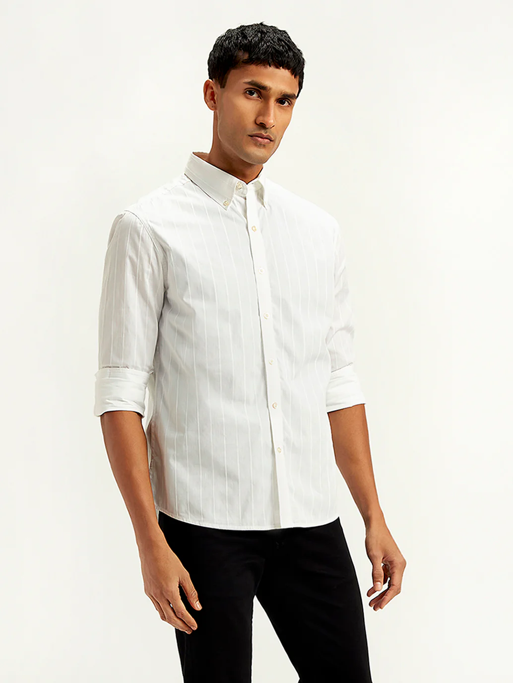 Men's Redloop Striped Slim Fit Shirt - Image 4