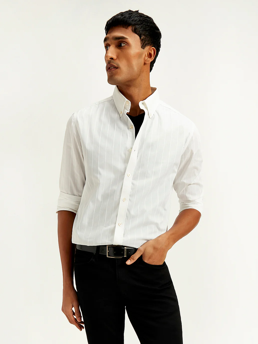 Men's Redloop Striped Slim Fit Shirt - Image 5