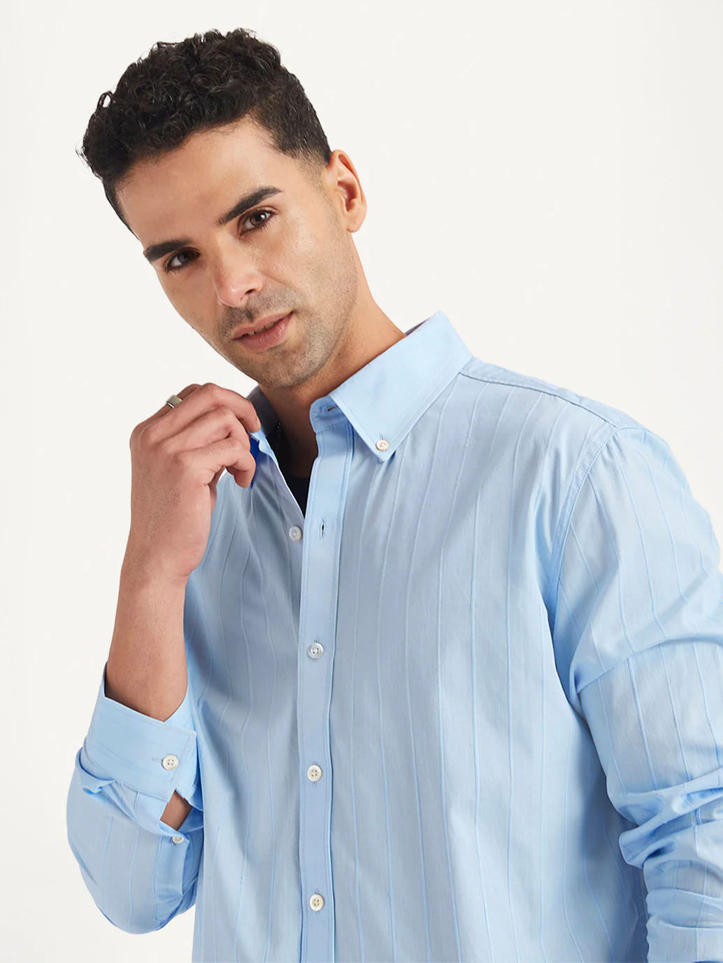 Men's Redloop Striped Slim Fit Shirt - Image 3