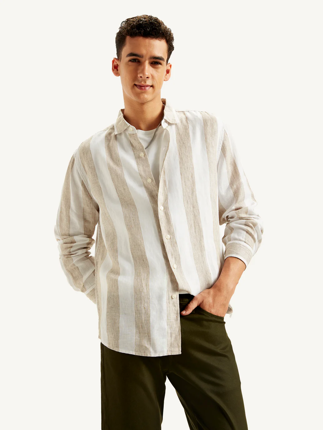 Men's Redloop Striped Slim Fit Shirt
