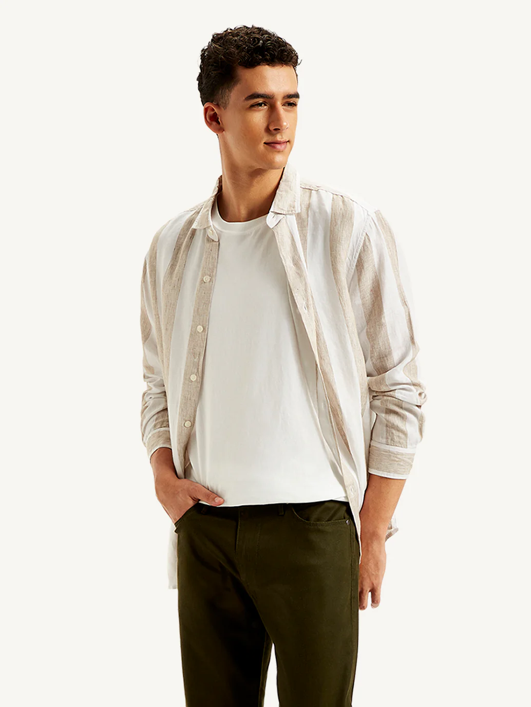Men's Redloop Striped Slim Fit Shirt - Image 2