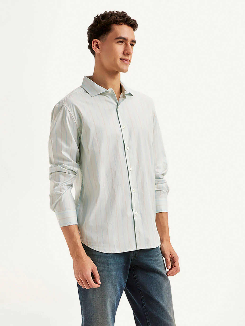 Men's Redloop Striped Slim Fit Shirt - Image 5